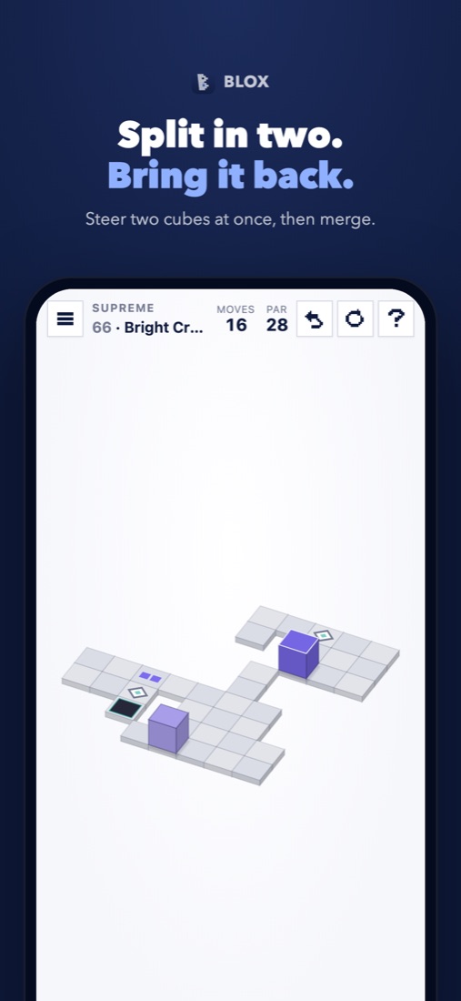 The block split into two cubes