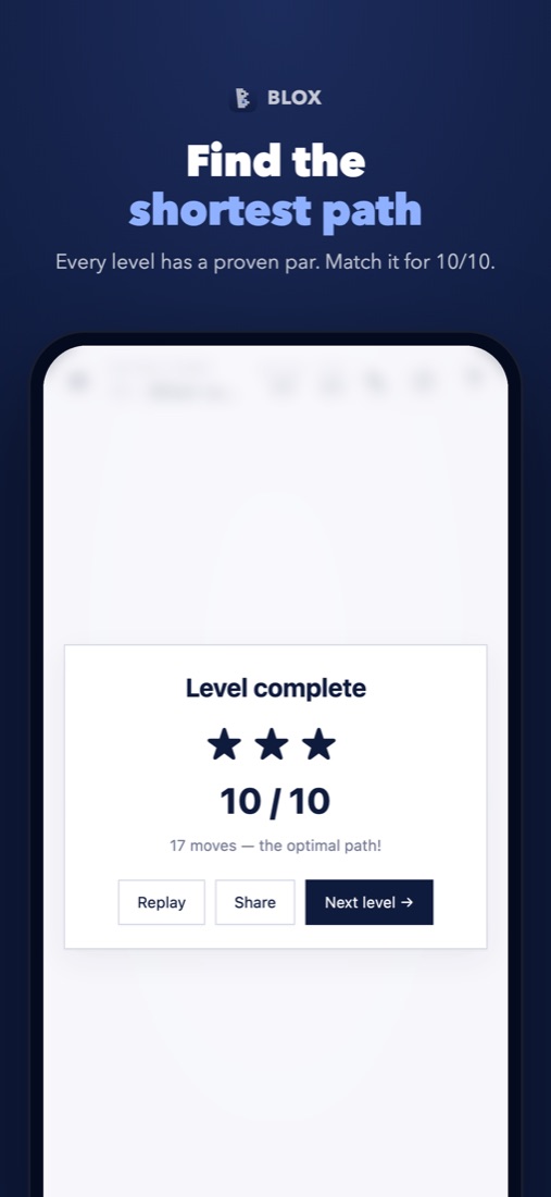 Level complete card showing 10 out of 10